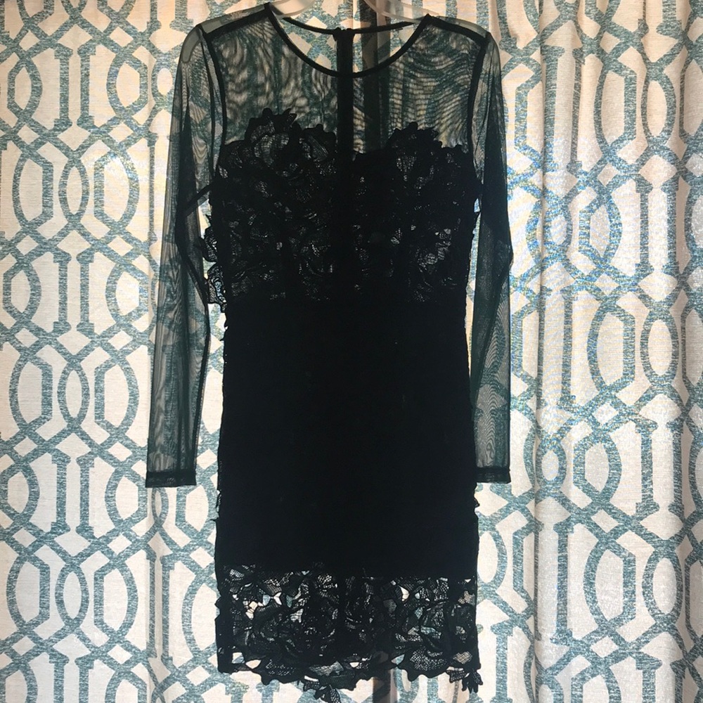 Dark green lace cocktail dress